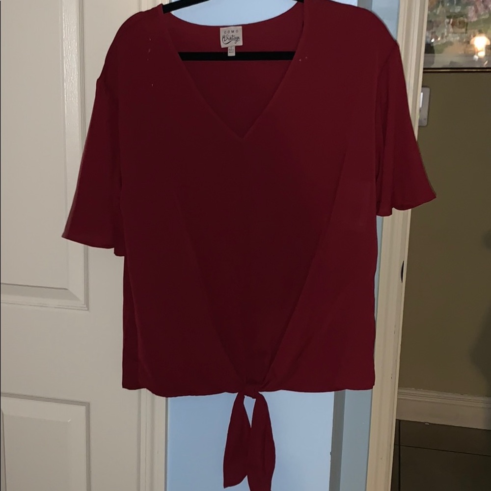 casual blouse bow tie bottom